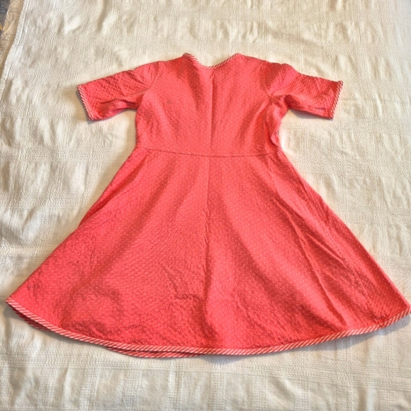 Hanna Andersson girls size 130 or 8 reversible dress lt orange & white VGUC - Picture 2 of 11